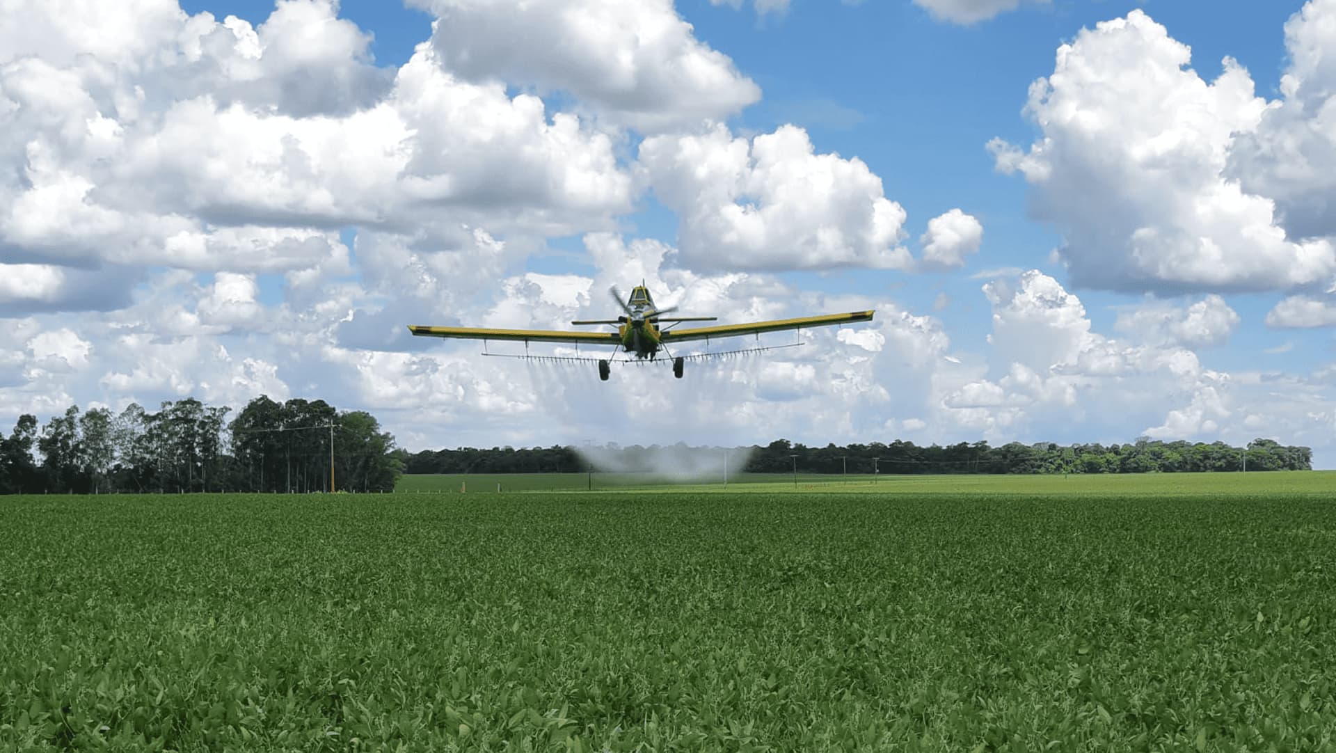 Imagem de avisão pulverizando com Kip Agi